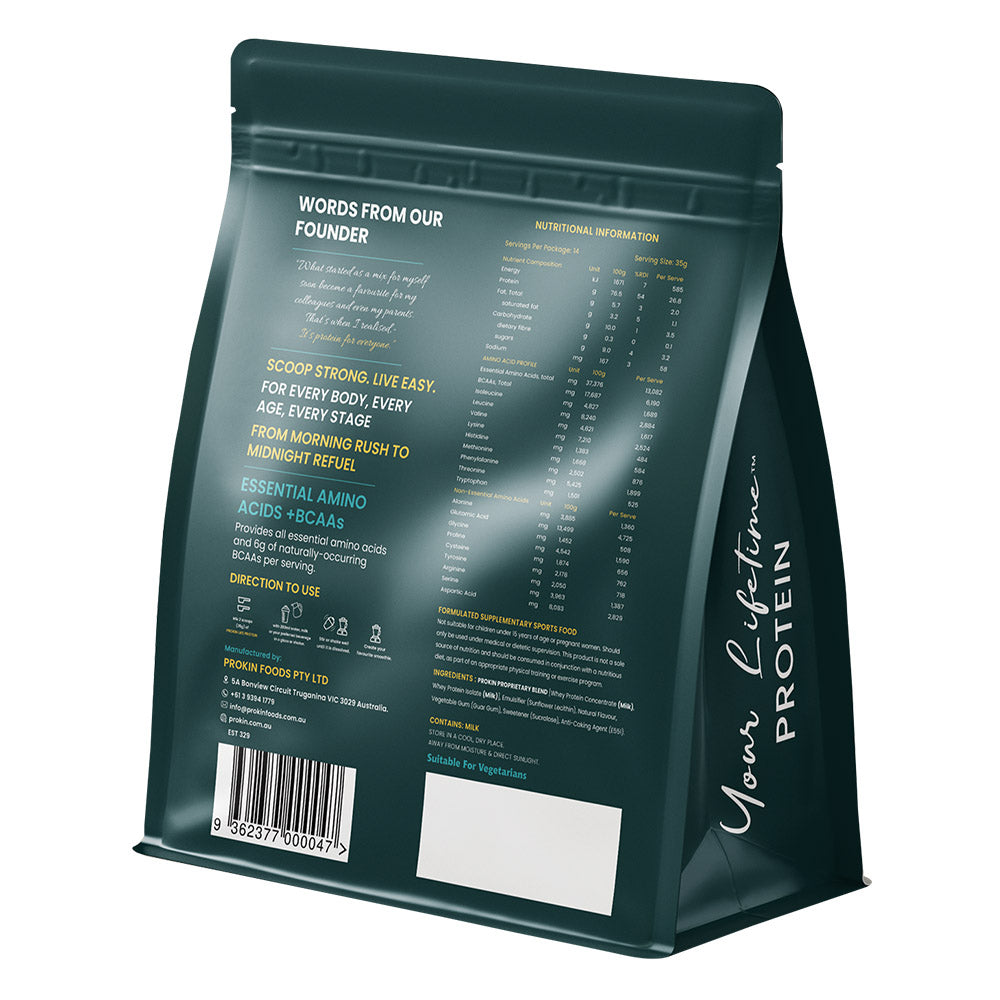 Cookies and cream whey protein powder for muscle recovery and fitness