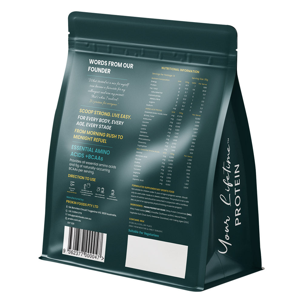 Vanilla whey protein powder for lean muscle growth and workout recovery