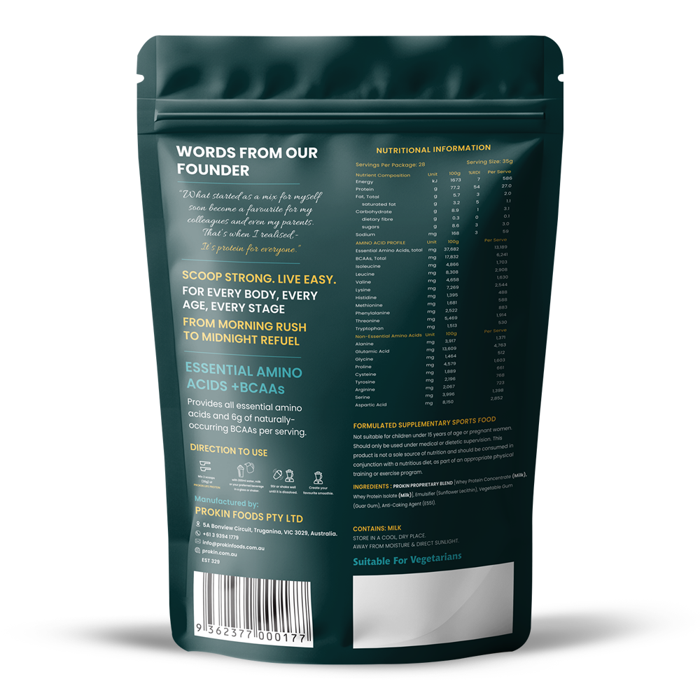 Prokin unflavoured whey protein nutrition facts and ingredients label